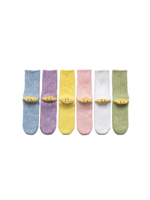 Kapital 56 Yarns 3x1 Rib RAINBOWY HAPPY HEEL Socks