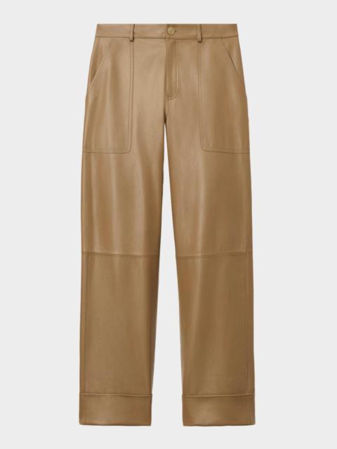 Lafayette 148 New York Highline Cropped Nappa Leather Pants
