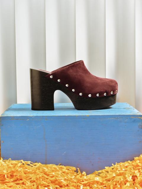 SIMONMILLER Suede Sol Platform Clog In Bordeaux