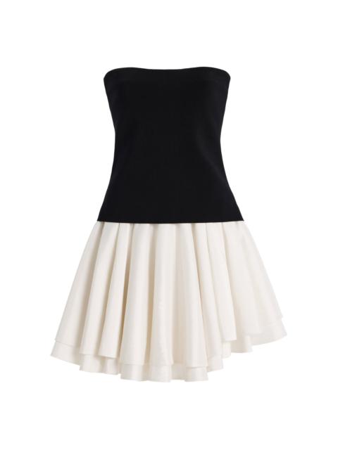 SIMKHAI Isabelle Strapless Mini Dress black/white