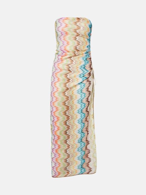 Missoni Zigzag gathered midi dress
