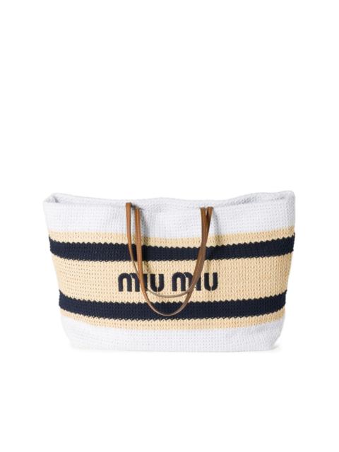 Miu Miu striped crochet tote bag