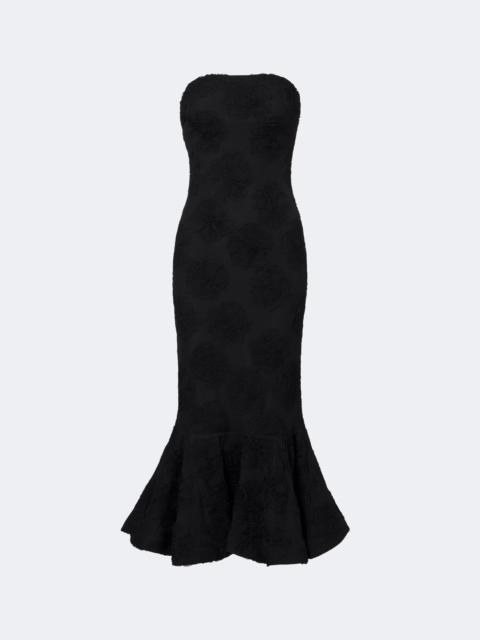ROTATE Embroidered floral mesh bustier dress