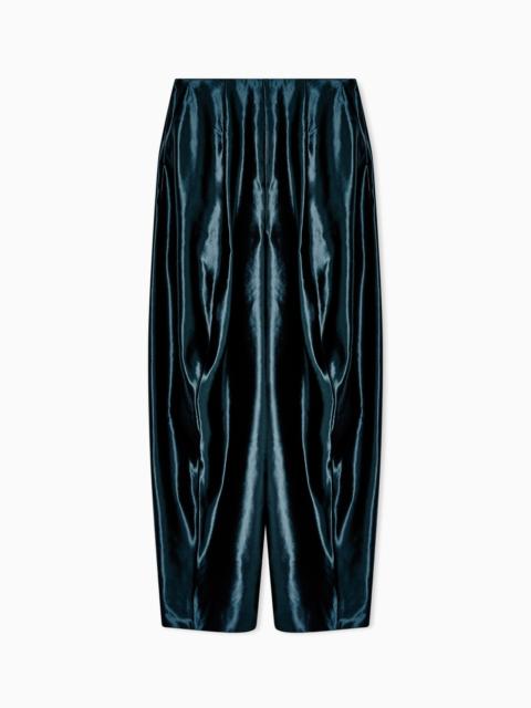 GIORGIO ARMANI SILK AND LINEN ENZYME-TREATED TROUSERS