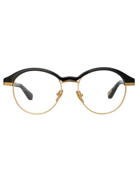 LINDA FARROW MEN'S KEEN OVAL OPTICAL FRAME IN BLACK