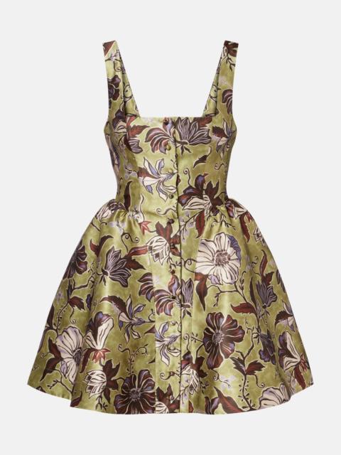 ALÉMAIS Citron Flounce floral minidress