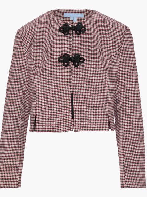 Hill House Home The Aubriella Jacket - Burgundy Holmes Houndstooth