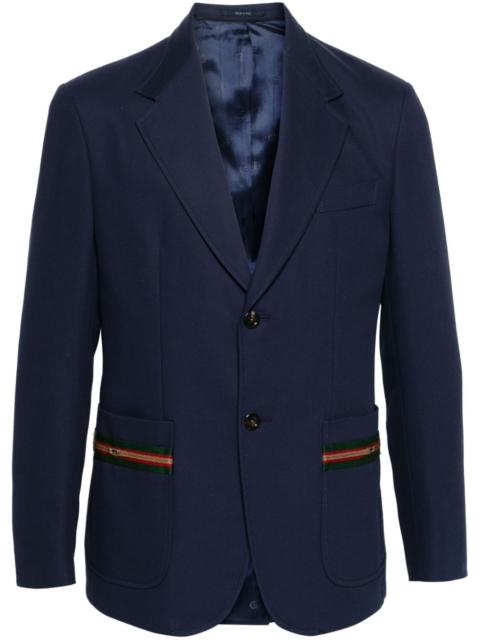 GUCCI Web Stripe single-breasted cotton blazer