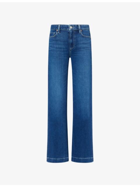 PAIGE Leenah High-Rise Wide-Leg Cotton-Blend Denim Jeans