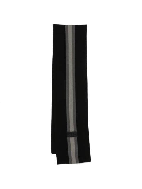 GUCCI Gucci Logo-patch Striped Scarf