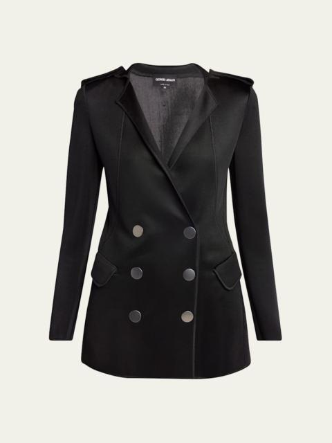 GIORGIO ARMANI Double-Breasted Viscose Jersey Blazer