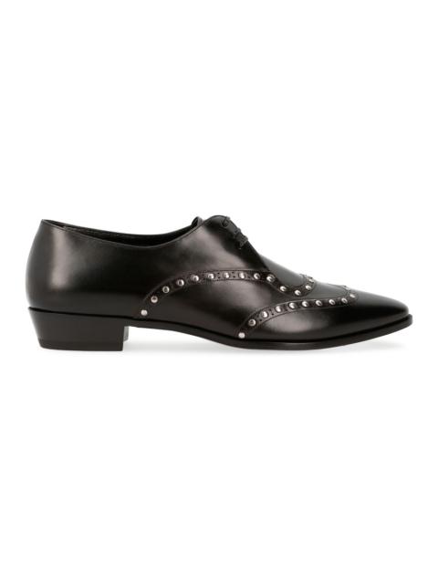 CELINE Celine Jacno Studded Derby in Shiny Calfskin