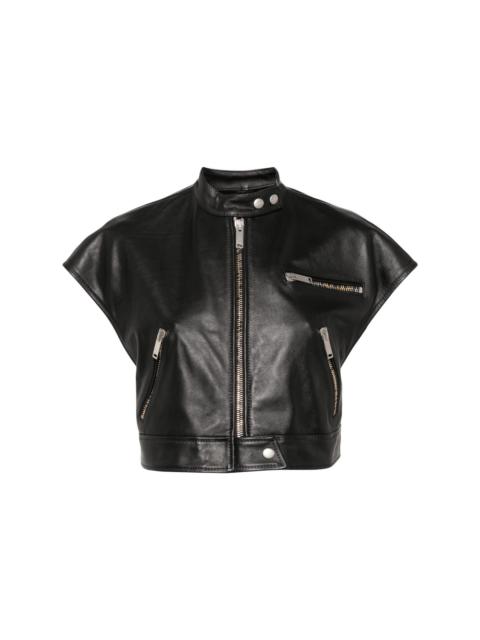 HALFBOY®️ short-sleeve cropped biker jacket