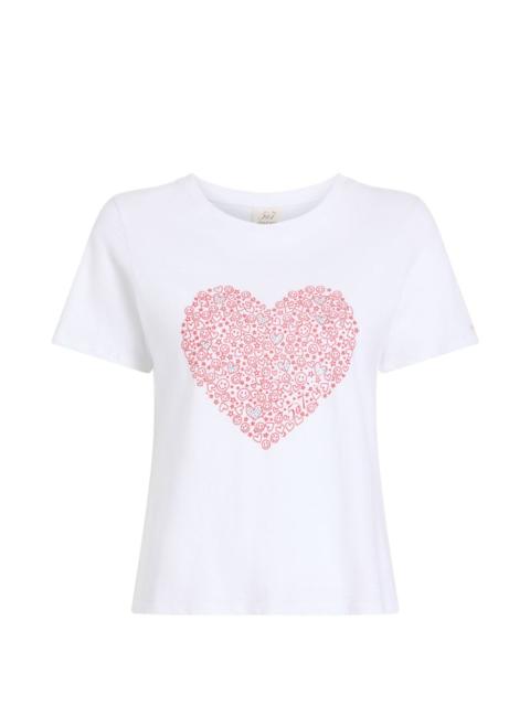 Cinq à Sept rhinestone-embellished heart-print T-shirt