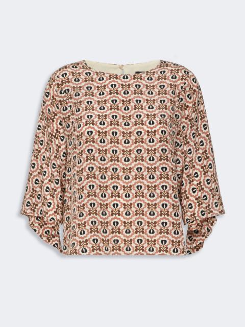 WEEKEND Max Mara ADONE Printed silk crepe de chine blouse - ANTIQUE ROSE