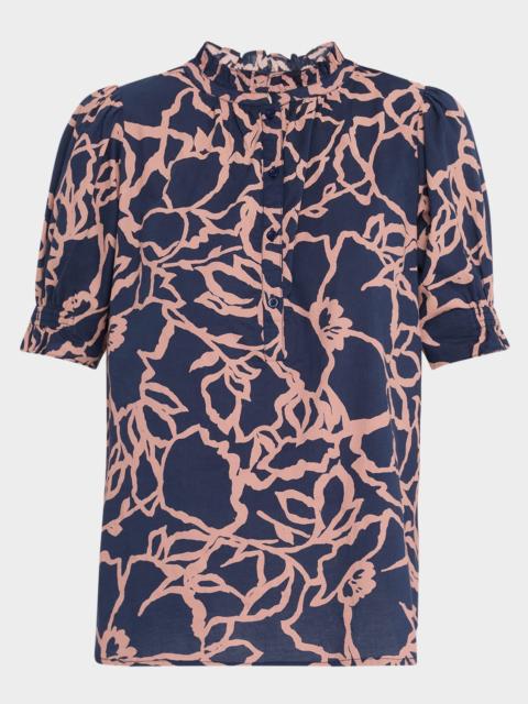 APIECE APART Los Altos Floral-Print Organic Cotton Top