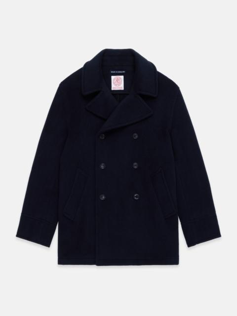 J. PRESS MADE-IN-ENGLAND NAVY MELTON WOOL PEACOAT