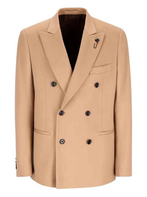 LARDINI double-breasted peak-lapel jacket