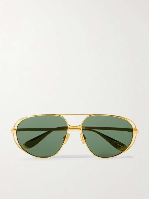 Aviator-Style Gold-Tone Sunglasses