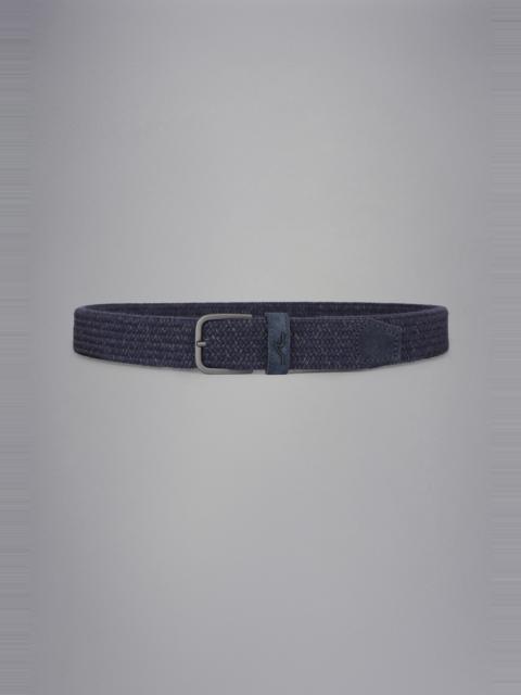 Paul & Shark WOOL ELASTIC BELT WITH LEATHER TRIMMINGS