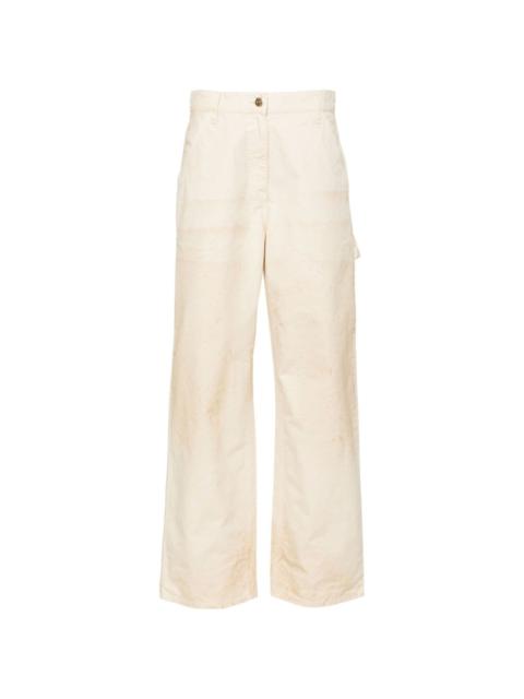Golden Goose Journey Cotton Canvas Jacquard Flared Pants