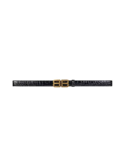 BALENCIAGA Women's Bb Hourglass Thin Belt in Black