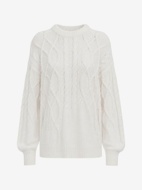 AMIYA cable-knit crew-neck sweater