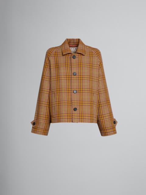 Marni ORANGE CHECK WOOL JACKET