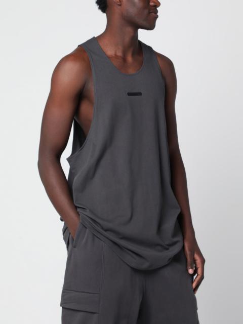 ESSENTIALS Essential iron grey cotton tank top