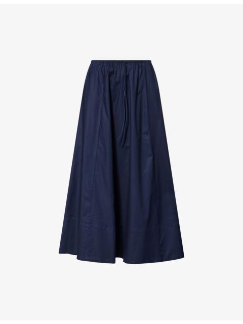 Reformation Cleo A-Line Cotton Midi Skirt