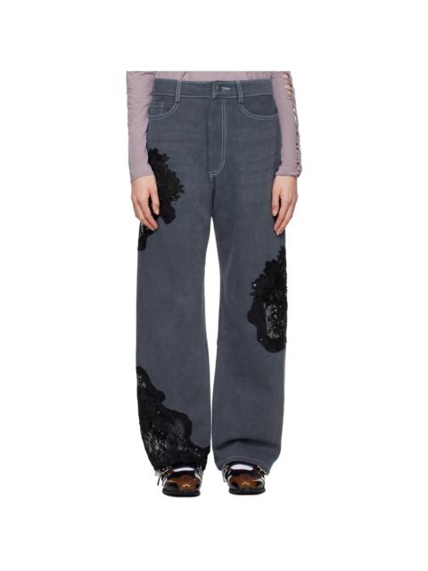 Collina Strada lace panels straight-leg jeans