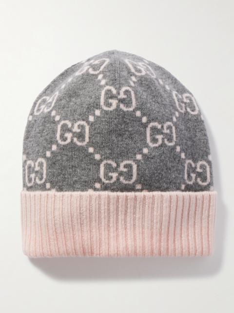 GUCCI Jacquard-knit Cashmere Beanie
