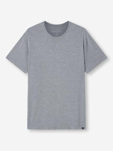 Derek Rose Men's T-Shirt Marlowe Micro Modal Stretch Charcoal