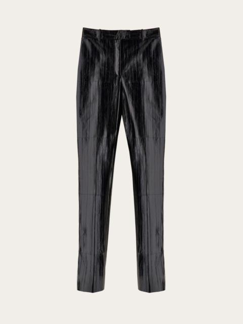 FERRAGAMO Straight leg leather trouser