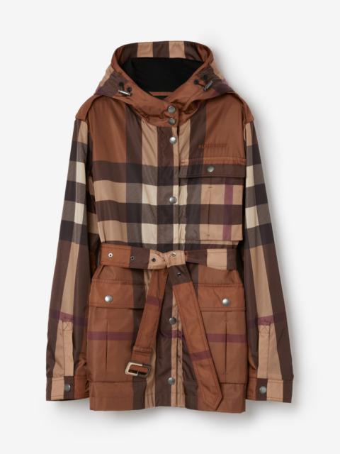 Burberry Check Nylon Hooded Field Jacket