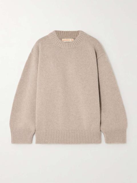 &DAUGHTER Caragh oversized cropped wool sweater Beige