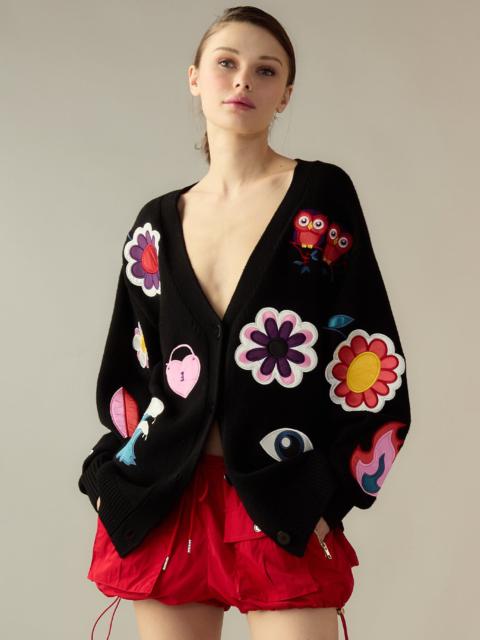 CYNTHIA ROWLEY Playful Patchwork Cardigan