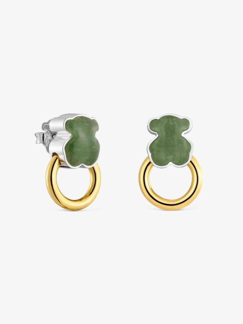 TOUS Two-tone Hoop earrings with aventurine TOUS Gem Power