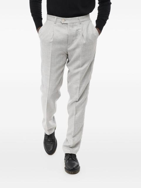Brunello Cucinelli pleated check trousers