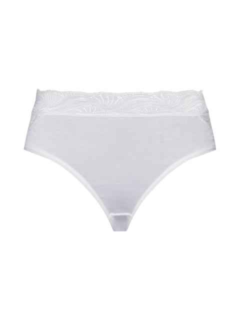 HANRO Cotton Delight Lace Trim Cotton High Cut Brief