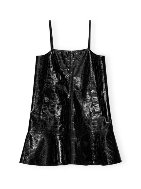 BLACK FUTURE COATED MINI DRESS