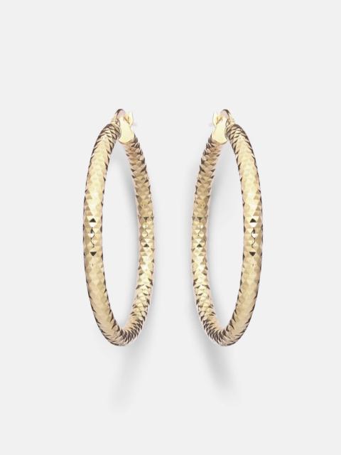 Bold Sparkle Medium 14kt gold hoop earrings