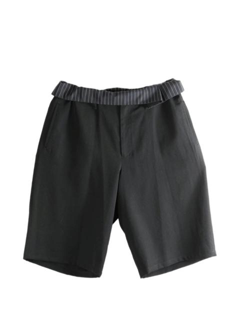 Yohji Yamamoto striped-waistband cropped trousers