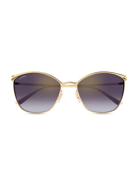 Cartier Women's Panthère Classic 59MM Cat-Eye Sunglasses - Gold Violet
