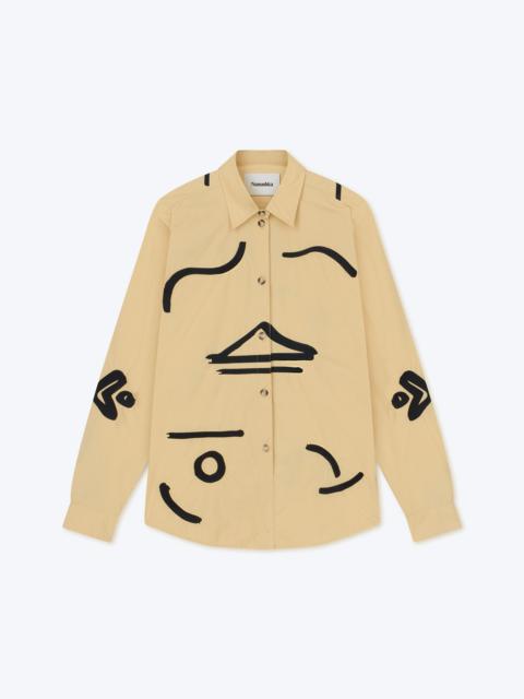 Nanushka GEENA - Embroidered poplin shirt - Vintage creme