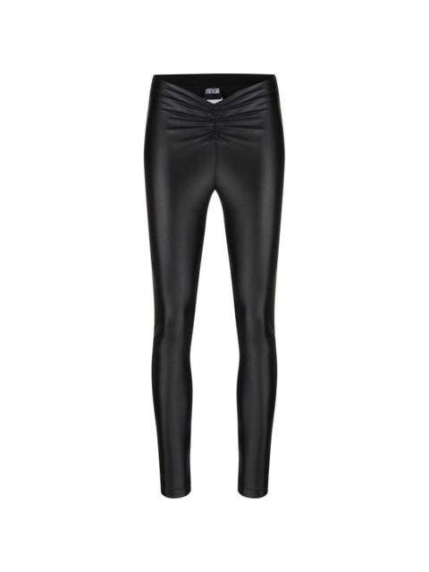 ruched coated leggings