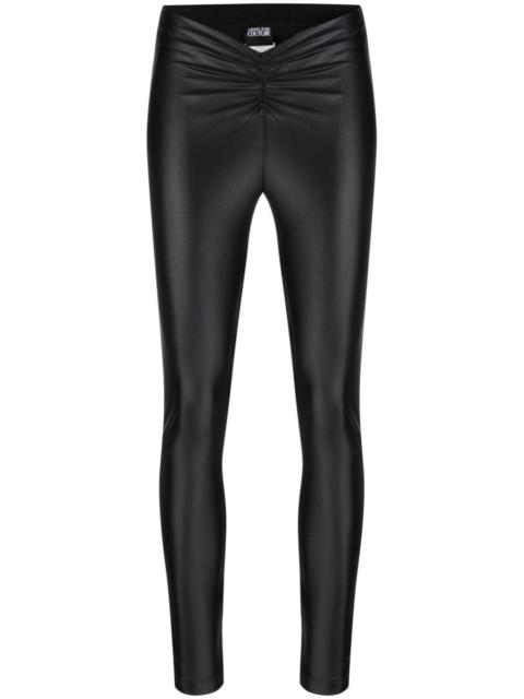 ruched coated leggings