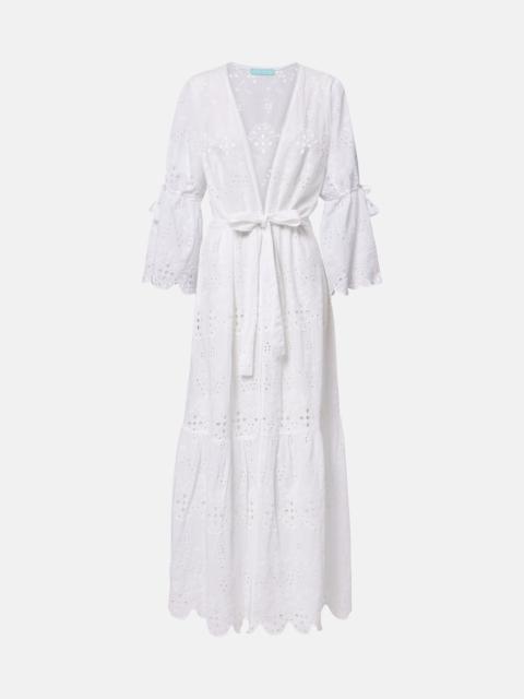 MELISSA ODABASH Talitha broderie anglaise belted cotton kaftan