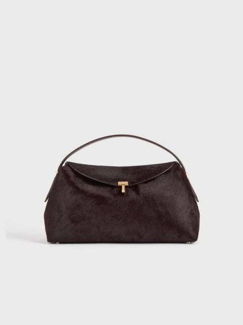 TOTEME T-lock pony hair top handle wine