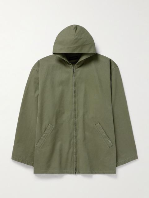 BALENCIAGA Cotton-Canvas Hooded Jacket Green